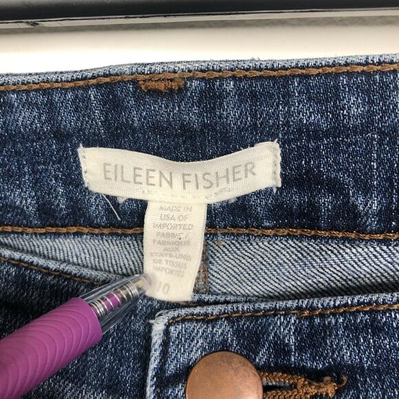 Eileen Fisher High Rise Straight Ankle Jeans - Picture 3 of 5